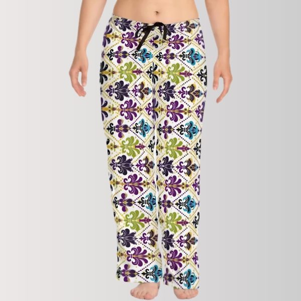 Royal Pattern Fleur de Lis Pajama Pants