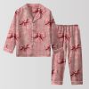 Rustic Pink Bow Satin Pajama Set