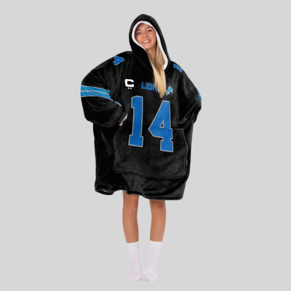 ST.Brown 14 Detroit Football Unisex Blanket Hoodie2