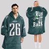 Saquon Barkley Run It Back 26 Philadelphia Football Unisex Blanket Hoodie1