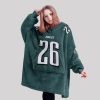 Saquon Barkley Run It Back 26 Philadelphia Football Unisex Blanket Hoodie3