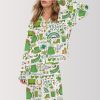 Sláinte Irish Cheer St Patricks Day Satin Pajama Set