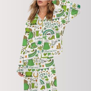 Sláinte Irish Cheer St Patricks Day Satin Pajama Set