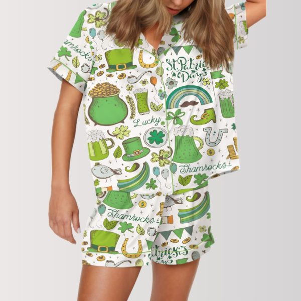 Sláinte Irish Cheer St Patricks Day Satin Pajama Set