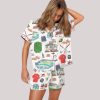 Sports Life Diary Graphic Pajama Set