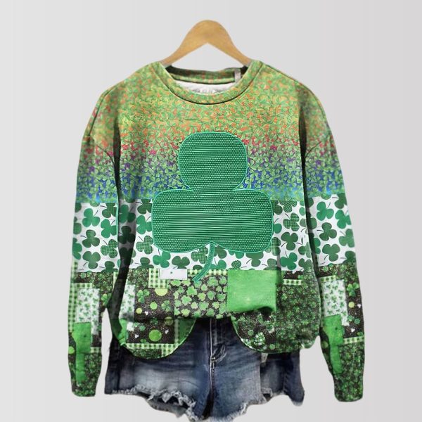 St Patrick's Day Shamrock Art Print Casual Sweatshirt