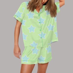 St. Patrick's Day Green Star Stripe Pajama Set