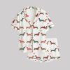 Stylish Dachshund Dog Valentine's Day Satin Pajama Set