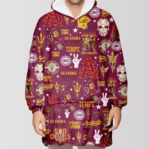 Sun Devils Christmas Unisex Blanket Hoodie