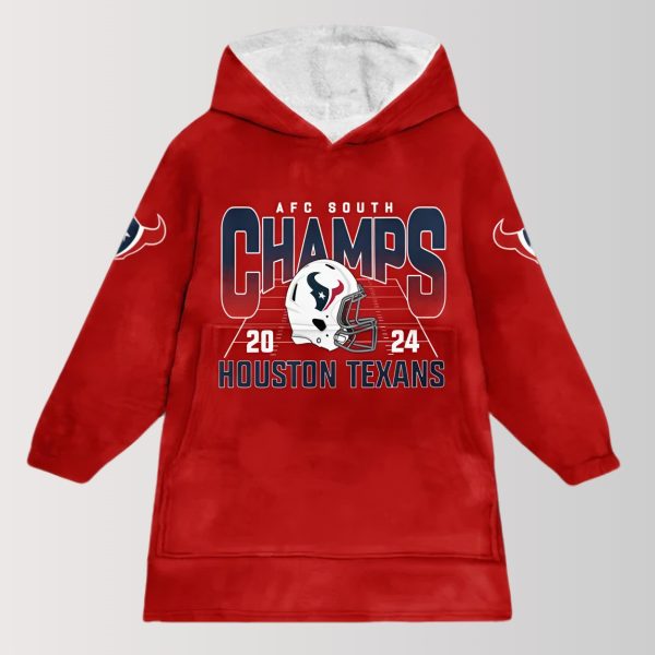 Texans 2024 AFC South Champs Unisex Blanket Hoodie