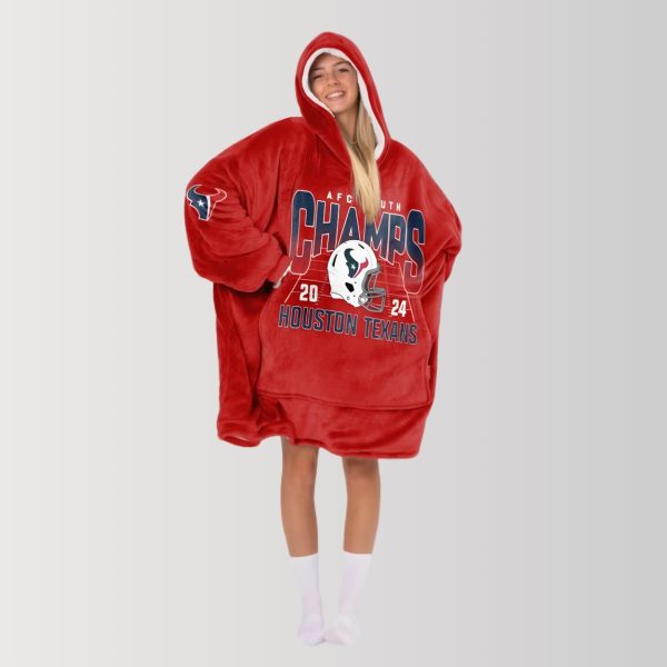 Texans 2024 AFC South Champs Unisex Blanket Hoodie