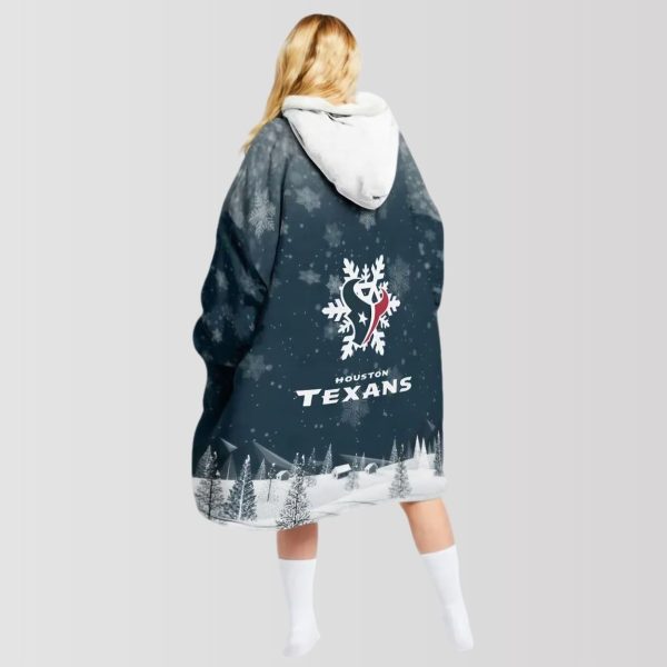 Texans Merry Christmas Unisex Blanket Hoodie