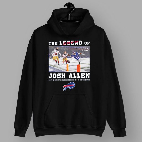 The Legend Of Josh Allen First With Pass Rush And Receiving To's In The Same Game Shirt1