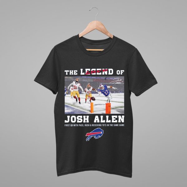 The Legend Of Josh Allen First With Pass Rush And Receiving To's In The Same Game Shirt4