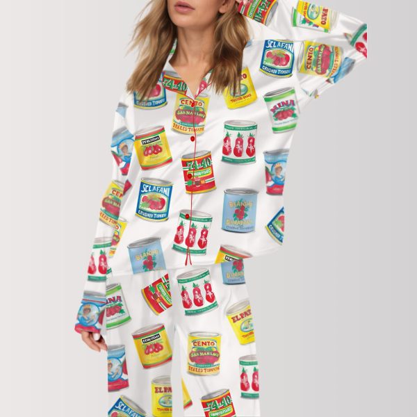 Tomato Cans Satin Pajama Set