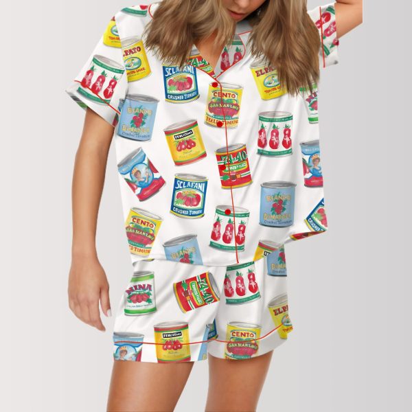 Tomato Cans Satin Pajama Set