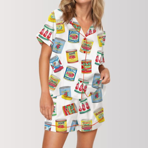 Tomato Cans Satin Pajama Set