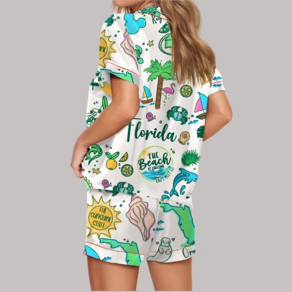 Travel Florida Hand Satin Pajama Set Overview