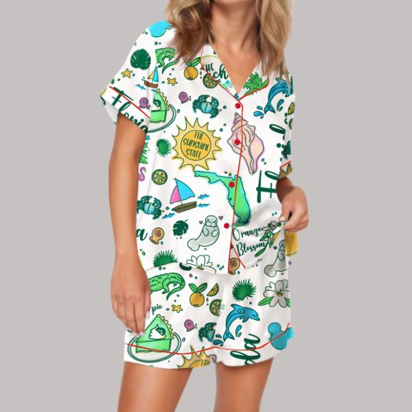 Travel Florida Hand Satin Pajama Set Overview