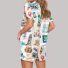 Travel Lover Satin Pajama Set 4