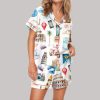 Travel Lover Satin Pajama Set 5