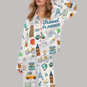 Travel Planner Satin Pajama Set