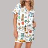 Travel Planner Satin Pajama Set