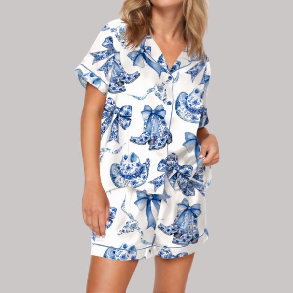 Trendy Western Coastal Cowgirl Satin Pajama Set