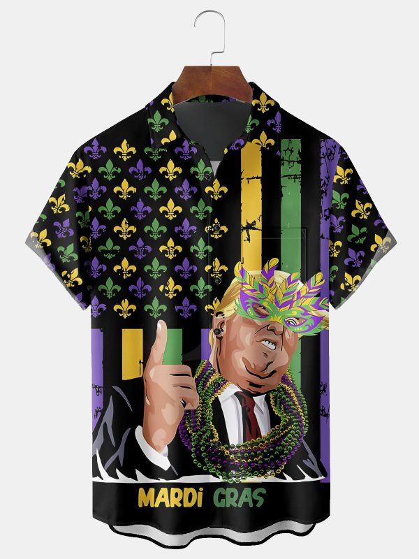 Trump 2025 Mardi Gras Hawaiian Shirt