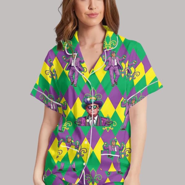 Trump Dancing Mardi Gras Pajama Set