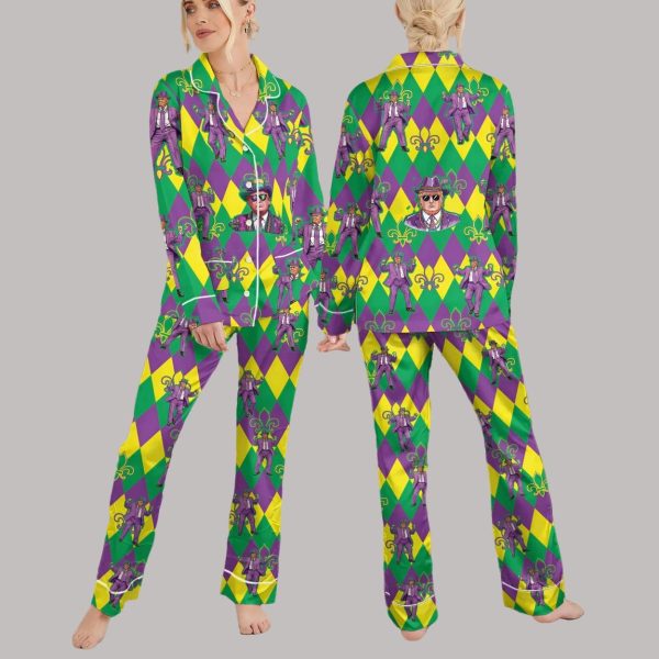 Trump Dancing Mardi Gras Pajama Set