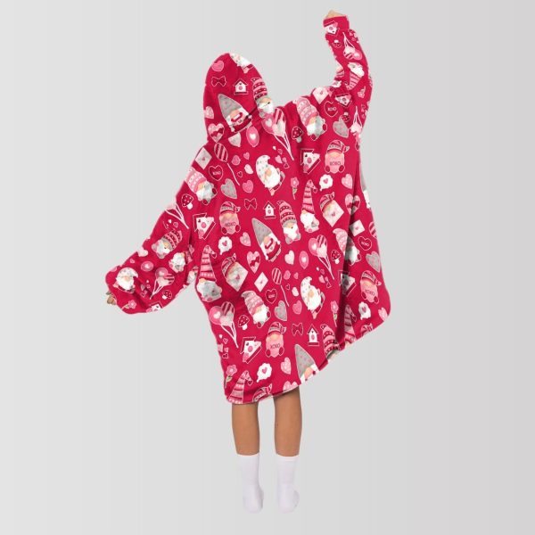 Valentine Gnomies Blanket Hoodie