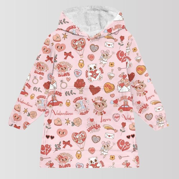 Valentine Groovy Blanket Hoodie