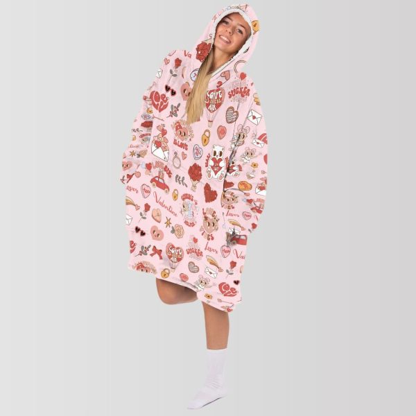 Valentine Groovy Blanket Hoodie