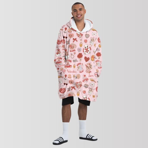 Valentine Groovy Blanket Hoodie