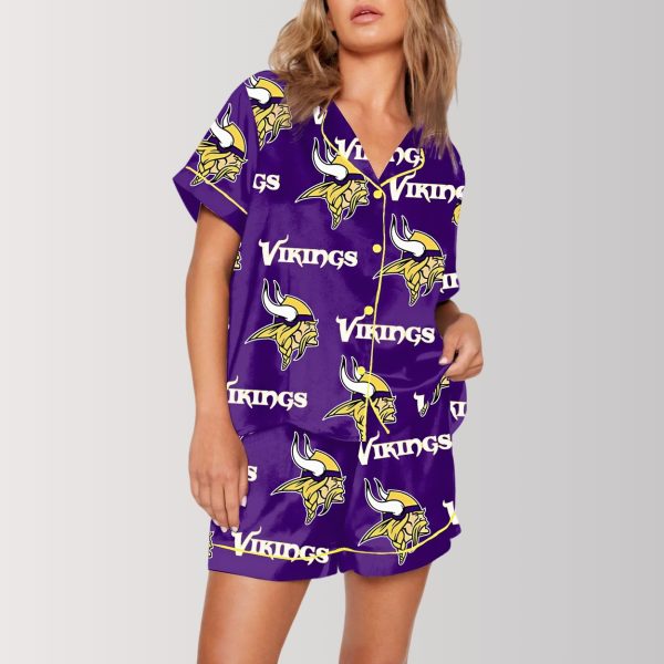 Vikings Football Satin Pajama Set