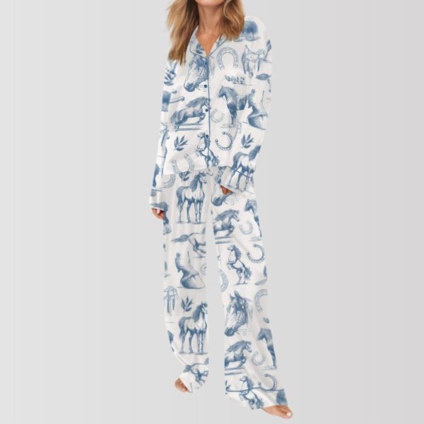 Vintage Horse Print Pajama Set