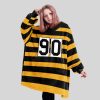 Watt 90 Pittsburgh Football Throwback Unisex Blanket Hoodie3