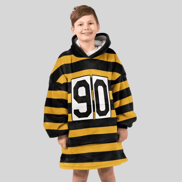 Watt 90 Pittsburgh Football Throwback Unisex Blanket Hoodie4