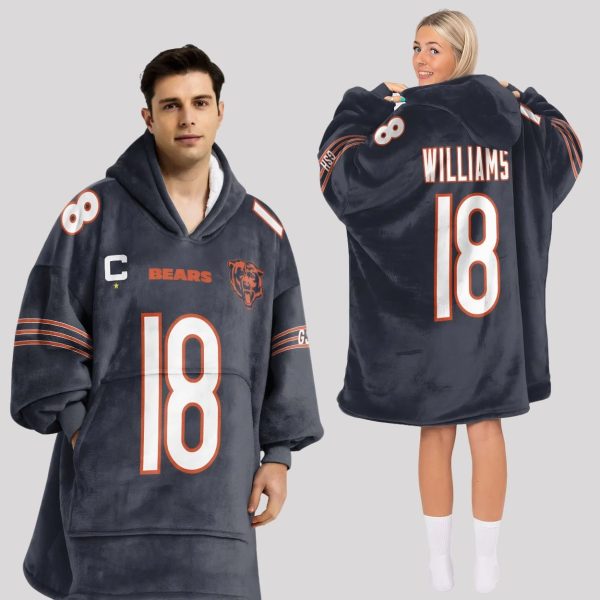 Williams Captain 18 Chicago Football Unisex Blanket Hoodie1