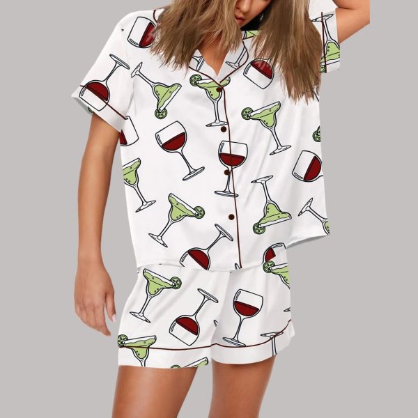 Wine Glass And Martini Pajama Set