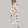 Yoga Mom And Dogs Satin Pajama Set