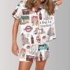 A Day In London Travel Satin Pajama Set