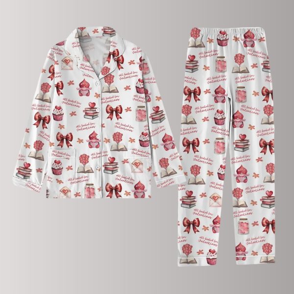 All Booked For Valentine Pajamas Set