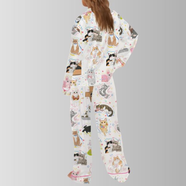 Art Kitten Cute Pet Satin Pajama Set