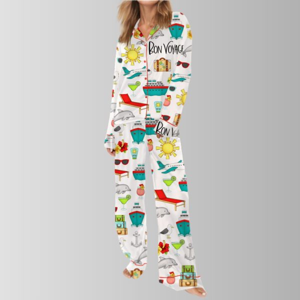 Bon Voyage Cruise Satin Pajama Set