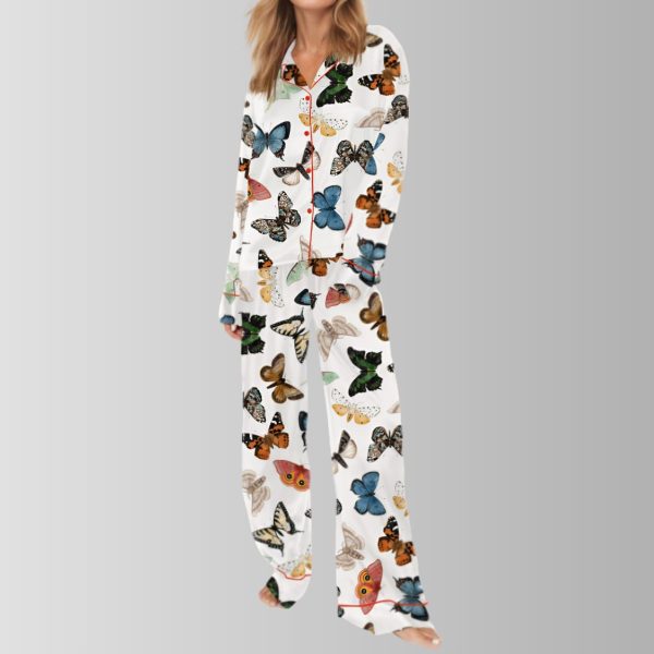 Butterflies And Moths Satin Pajama Set