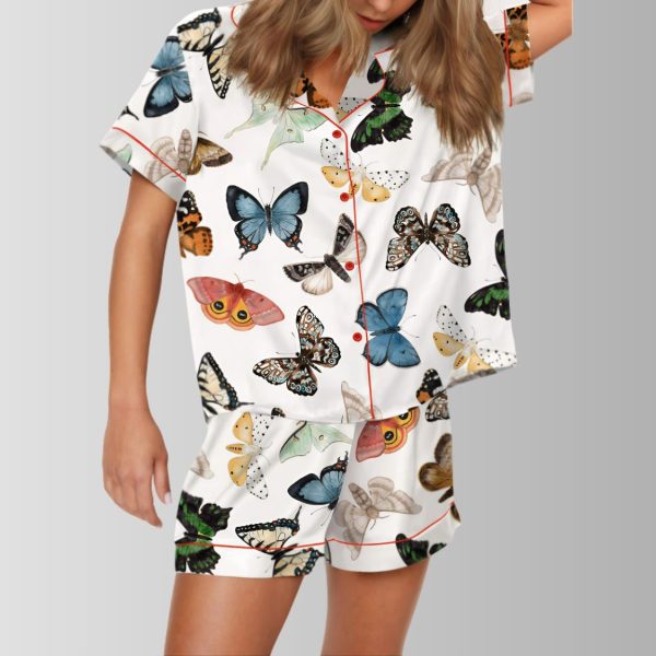 Butterflies And Moths Satin Pajama Set