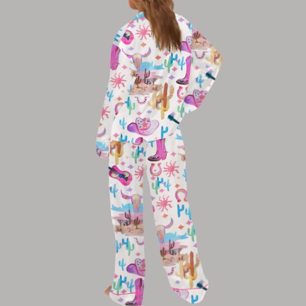 Colorful Cowgirl Satin Pajama Set