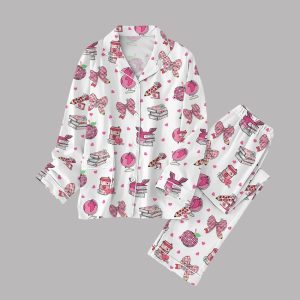 Coquette Bow Book Valentines Pajamas Set